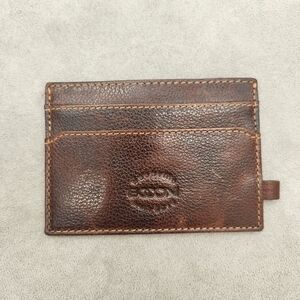 Boconi Wallet Men's Brown Cognac 100% Leather Slim Cardholder RFID Gift New $45